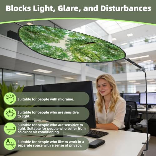 Office Cubicle Leaf Canopy Desk Shade, 52 Inch for Overhead Light Block - Image 6