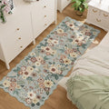 DUKINO 2x6 Runner Rug, Floral Washable Rug for Kitchen Non Slip Sage Green by DUKINO