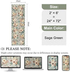 DUKINO 4x6 Area Rug, Non Slip Floral Washable Living Room Rug, Sage Green - Image 2