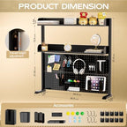 Adjustable Desktop Hutch Bookshelf with Pegboard, 38.9" Wide - Image 2