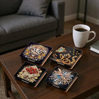 4Pcs Animals Flowers PU DIY Diamond Art Painting Sticky Notes Holder (640 Blank Notepads) Cube Note Box Mosaic Craft Set for Office Accessories Desk Office Workplace - Image 3