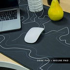 Con-Tact Brand XL Extended Mouse Pad - L-Shaped Desk Mat with Stitched Edges - Non-Slip, Water-Resistant Keyboard Mat - Extra Large Desk Pad for Gamers, Home & Office Use - 36.22" x 15.74" (Topo) - Image 6