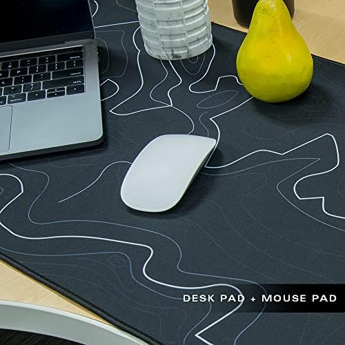 Con-Tact Brand XL Extended Mouse Pad - L-Shaped Desk Mat with Stitched Edges - Non-Slip, Water-Resistant Keyboard Mat - Extra Large Desk Pad for Gamers, Home & Office Use - 36.22" x 15.74" (Topo) - Image 6