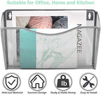 EASEPRES 6 Single Pocket Mesh Hanging File Organizer, Vertical Wall Mounted Magazine File Holder, Mount Basket Mail Paper Document Folder Organizing for Office, Home and School, Silver - Image 5