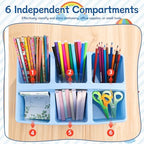 Lineshading 12 Pack Classroom Caddy with 6 Compartments (Boho Color) - Image 3
