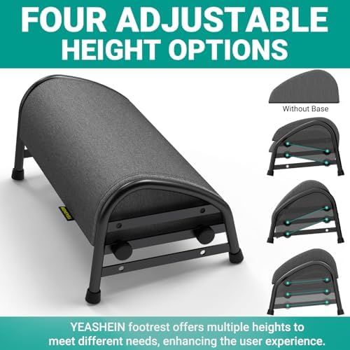 YEASHEIN Adjustable Foot Rest for Under Desk at Work, Ergonomic Foot Stools - Image 3
