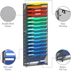 samstar 2 Pack 16 Tier Wall File Organizer Hanging Wall File Holder Wall Mount Paper Folder Organizer, Magazine Rack, Pack of 2 - Image 5