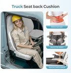 FLORICH 2 in1 Truck Seat Cushion and Lumbar Support Pillow Memory Foam Car Seat Cushion with Adjustable Strap for Truck Driver Long Drives, Fits Semi Truck Seat,Car,Office&Gaming Chair(Grey) - Image 4