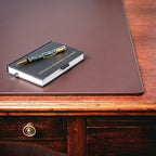 Dacasso 24” x 19” Chocolate Brown Leather Desk Pad w/Out Rails - Executive Desk Surface Protector - Luxury Leather Desk Blotter for Writing - Image 4