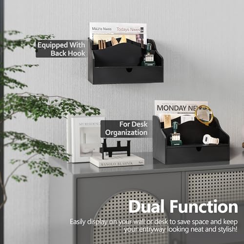 Rebee Vision Mail Organizer for Desk with Dividers for Store Jewelry, Black - Image 4