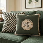 ISAENNE Vintage Linen Square Throw Pillow Cover,Set of 2,18"x18"-Murad E - Image 4