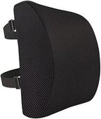 Amazon Basics Comfortable Seat Cushion & Lumbar Support for Office Chairs, Memory Foam with Cooling Gel, Non-Slip, Black - Image 2