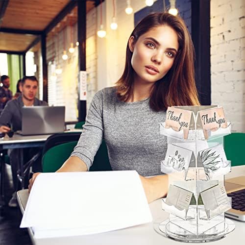 Rotating Business Card Holder Sticker Display Stand, 5.9 x 9.8 Inch - Image 6