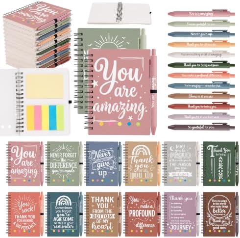 Sprial Notebooks with Pens Bulk, 48 Pack, 5.5 x 4.7 Inch, Boho by Culudea