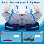 CloudBliss Gel Memory Foam Seat Cushion for Long Sitting, Large, Blue - Image 4