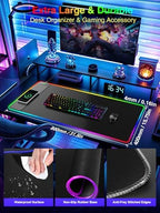 Wireless Charging Mouse Pad Gaming, 31.5"x15.8" Large Desk Mat, Waterproof - Image 2