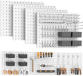 Peg Board, 4 Pack Metal Pegboard with Hooks, 71pcs Pegboard Kit, White Pegboard Wall Organizer, Heavy Duty Peg Boards for Walls Home, Garage Tool Storage, Workbench, Craft Room by Unknown