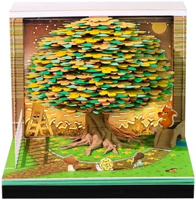 3D Memo Pad, 3D Calendar 2027, Time Piece Calendar, Tear-Off Calendars 2027, 3D Paper Carving Art Memo Pad, Art Carving Sticky Notes for Office Home Gifts Ornaments (Osmanthus tree) by JCSY