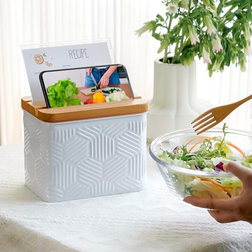 Hexagon Stripe Embossed Recipe Box with 4x6 Cards and Dividers - Image 2