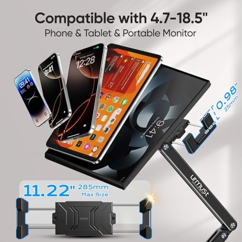 Urmust Portable Monitor Stand 15.6" Dual Arm iPad Stand for Desk - Image 5