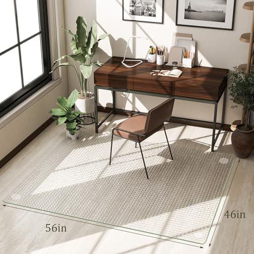 46"X56" Tempered Glass -Glass Chair Mat, Heavy Duty Hard Floor Mat for Home - Image 3