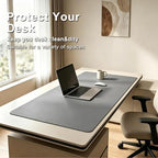 Leather Desk Pad Protector, Office Desk Mat, Large Laptop Mouse Pad, PU Non-Slip Desk Blotter, Waterproof Writing Pad, Computer Keyboard Mat for Office and Home 24 x 31.5 inch (Gray) - Image 2
