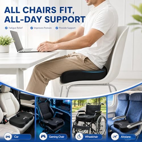 Seat Cushion for Office Chair, 2 Pack Memory Foam Chair Cushions - Image 6