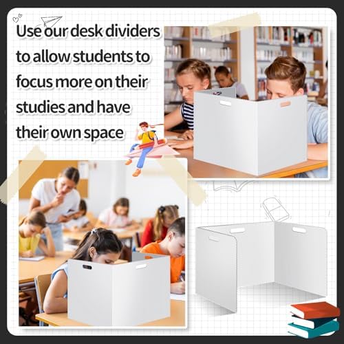 30 Pcs Desk Dividers for Students Plastic Durable and Waterproof Privacy Folders Shields Test Dividers(30pcs White) - Image 7