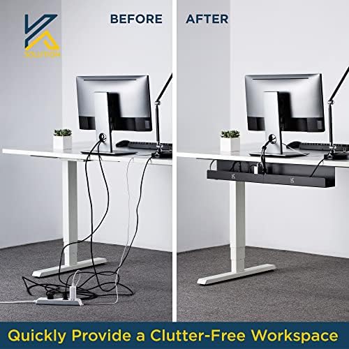 2 Pack Cable Management Tray – 16.5 inch Under Desk Cable Organizer Tray for Wire Power Strip - Safe Steel Cable Tray for Desks, Office, and Home (Black) - Image 2