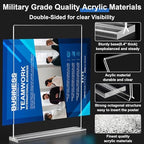 Acrylic Sign Holder 8.5 x 11,10 Pack Clear Sign Holder Double Sided Table Menu Vertical Desktop Display Stand Paper Flyer Holder Tabletop Sign Holder Suitable for Restaurants, Office, Store, Hotels - Image 2