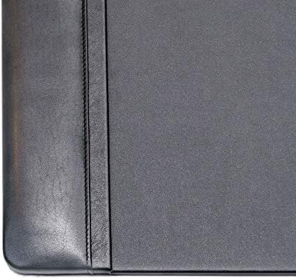 Dacasso Black Leather 22" x 14" Side Rails Desk Pad - Image 5