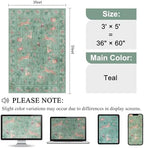 DUKINO 3x5 Rug, Washable Animal Area Rug for Bedroom Non Slip, Teal - Image 2