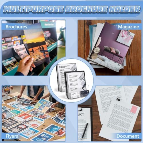 2 Pack 8.5x11 Inch Brochure Holder with Business Card Holder - Image 6