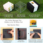 3D Memo Pad Paper Carving Art 3D Sticky Notes Convenience Post Notes Marriage Tree Kawaii Notepad with Light Pen Holder DIY Creative Gifts - Image 6