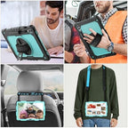 SEYMAC stock Case for Samsung Galaxy Tab S10+ Plus/ S9 FE+ Plus/ S9+ Plus 5G Tablet Case 12.4'' Protective with Screen Protector, Pen Holder, 360 Rotate Stand, Hand Strap, Shoulder Strap, SkyBlue1 - Image 5