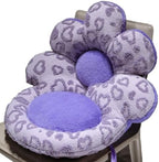 Flower Chair Cushion with Backrest Comfortable Office Chair Pad Student Dormitory Seat Cushion for Sedentary Group Home Decor (Purple, OneSize) by Gujuja