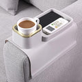 HMASYO Couch Cup Holder Tray – Weighted Silicone Sofa Armrest Organizer Table with Anti-Spill Coaster, Easy Reach for Drink, Snacks, Remote & Phone, Non-Slip Base, Easy Clean by HMASYO