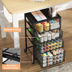 Sbanmao Rolling Storage Cart with Drawers, 4 Drawers Storage Cart, Black - Image 7
