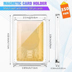 SATINIOR 350 Pcs Clear 100 Pt Magnetic Card Holders for Trading Cards - Image 2