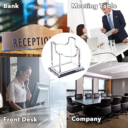 PARTSPOWER 4 Packs Acrylic Business Card Holders for Desk, Vertical Clear Business Name Card Display Stand, Desk Accessory Business Name Card Organizer (Vertical, 1-Slot) - Image 3