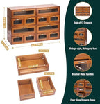 Modular Stackable Fully Assembled Set of 4 Storage Drawers - 12 Drawer See-Through Display Cabinets - 4-Level Desktop Organizer - Wood Box w/Metal Handle Collectible Card Bedazzling Decluttering - Image 3