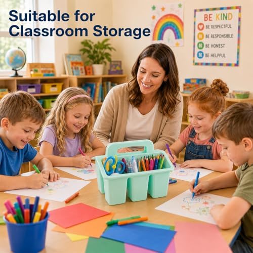 gisgfim 8 Pack Pastel Classroom Caddy Table Organizer with Handle - Image 5