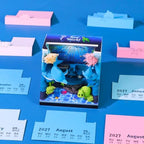 3D Calendar 2027, 3D Memo Pad Art Sticky Notes, Time Piece Calendar 2027, Creative Weekly Notepad with Light, Paper Carving Art Desktop Gift for Christmas Birthday Anniversaries (Sea World 2027) - Image 3
