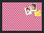 PinPix 18x13 inch Cork Bulletin Board. This Decorative Framed Pin Board Comes with Diamond Pattern in Hot Pink Design and Satin Black. Ideal for Home, Office Decor or School (PinPix-302) by PinPixBulletinBoards