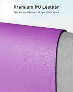 Aothia Faux Leather Desk Mat - Large Mouse Pad, Non-Slip PU Leather Blotter, Waterproof Writing Surface for Office and Home (Iris Violet, 63" x 17") - Image 2