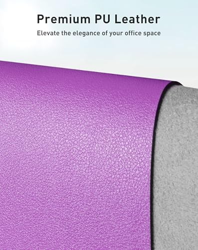Aothia Faux Leather Desk Mat - Large Mouse Pad, Non-Slip PU Leather Blotter, Waterproof Writing Surface for Office and Home (Iris Violet, 63" x 17") - Image 2