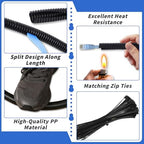 Oleitodh 250 ft 1/4 in OD Split Wire Loom Tubing, with 20 Cable Ties - Image 3