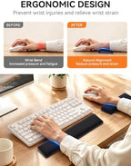 Cooling Gel Wrist Rest Set, TKL Keyboard & Mouse Wrist Support Pad - Image 2