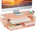 AUPSEN Computer Monitor Stands Riser，2-Tier Desk Organizers and Accessories, Office Desk Accessories Organizer with Drawers and 2 Pen Holder for Office Supplies (Rose Gold) by AUPSEN
