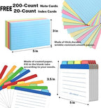 Neando 3x5 Index Card Organizer Box with Lid – Acacia Wood Note Card Holder with 200 Cards & 20 Dividers, Holds 600 Cards, 4 Compartments, Magnetic Closure – Desktop Storage for Study, Office, Recipes - Image 4